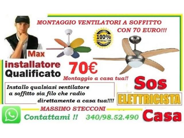 Installazione ventilatore a soffitto su Roma e litorale